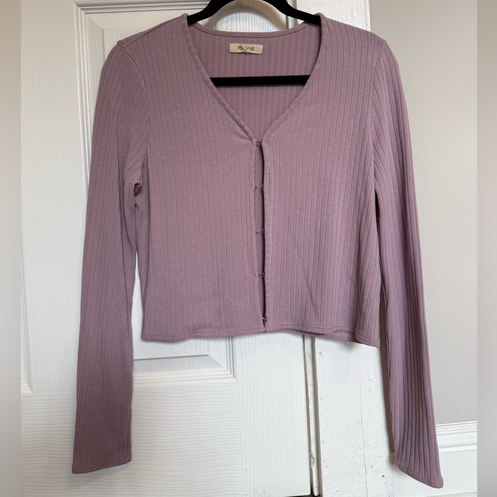 Madewell Ribbed Lavender Cardigan